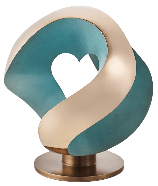 Heart Green Patina, Polished