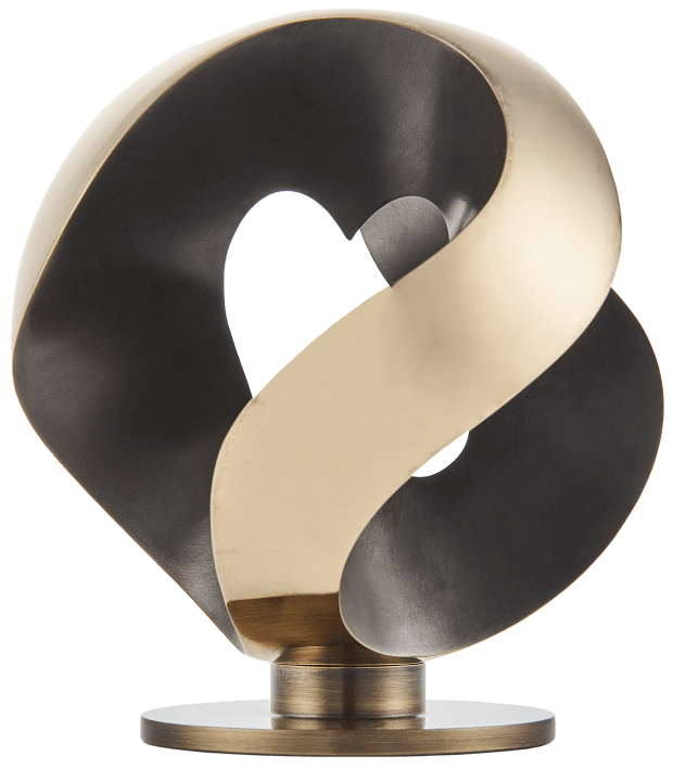 Heart Dark Patina, Polished, Small