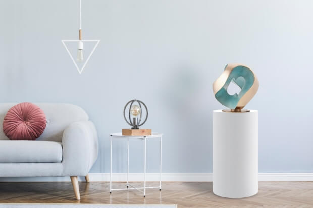 Heart Green Patina, Polished