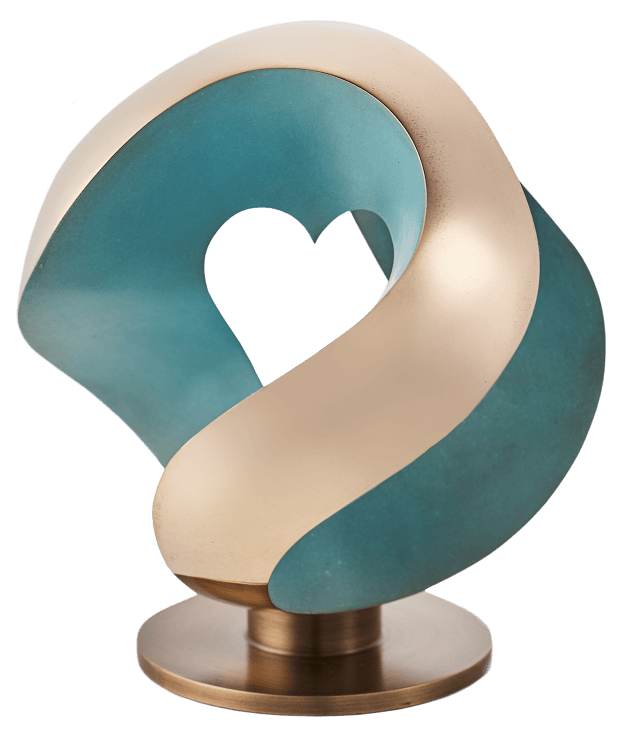 Heart Green Patina, Polished, Small