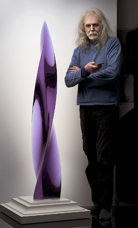 Vlastimil Beranek Standing by the sculpure